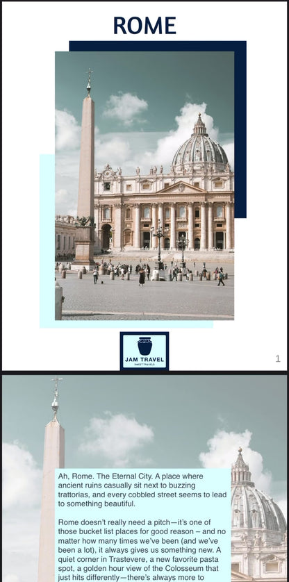 Lake Como and Milan Travel Guide – Itinerary, Day Trips, and Tips cover page featuring St. Peter's Basilica in Vatican City under a clear sky.