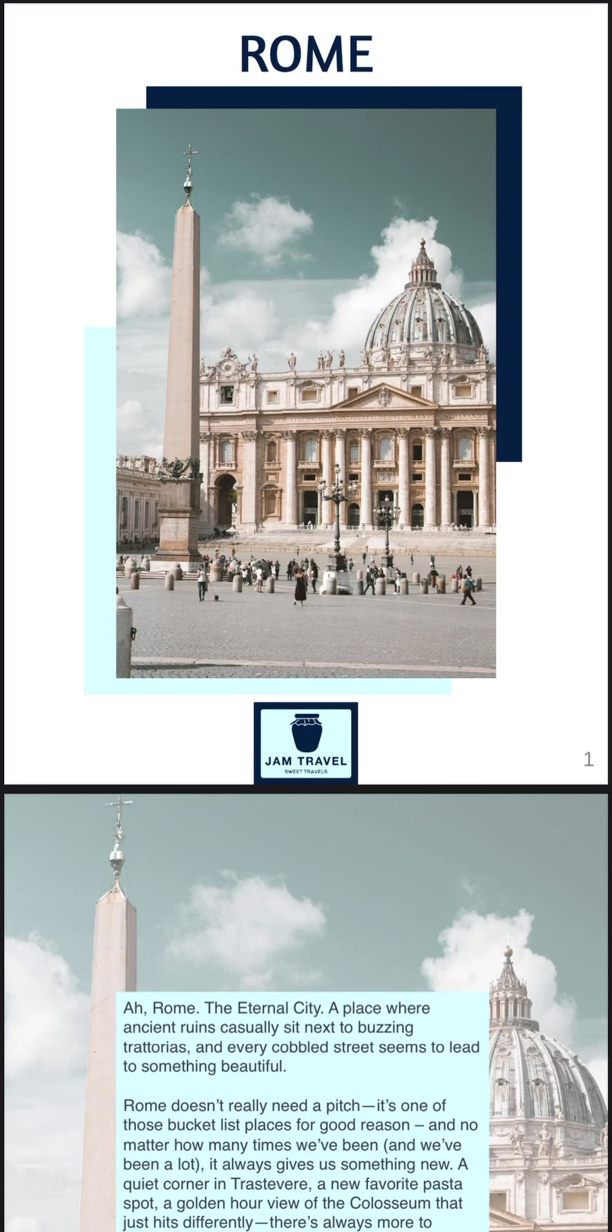 Lake Como and Milan Travel Guide – Itinerary, Day Trips, and Tips cover page featuring St. Peter's Basilica in Vatican City under a clear sky.